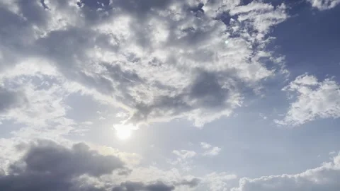 Cumulus clouds on the blue sky background Stock Footage 243001477