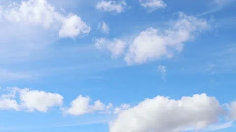 Cumulus clouds in the blue sky Stock Footage 236542560