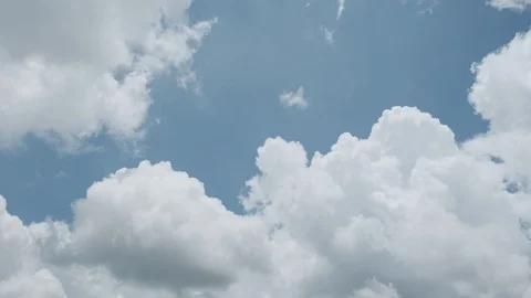 Cumulus clouds on blue sky pan  Stock Footage 114747167
