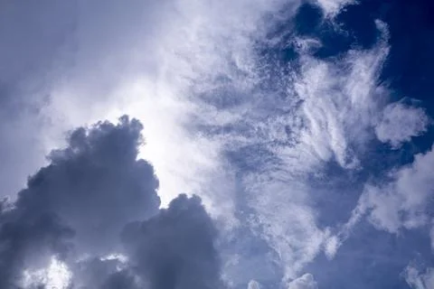 Cumulus clouds in the blue sky Stock Photos