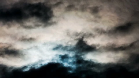 Cumulus clouds cover the sun's rays, TimeLapse Stock Footage 48532446