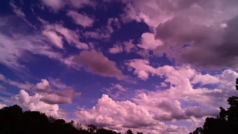 Cumulus clouds at dusk, time lapse Stock Footage 318724023