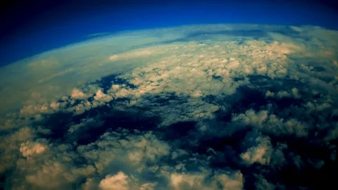 Cumulus clouds far below Video stock 96164438