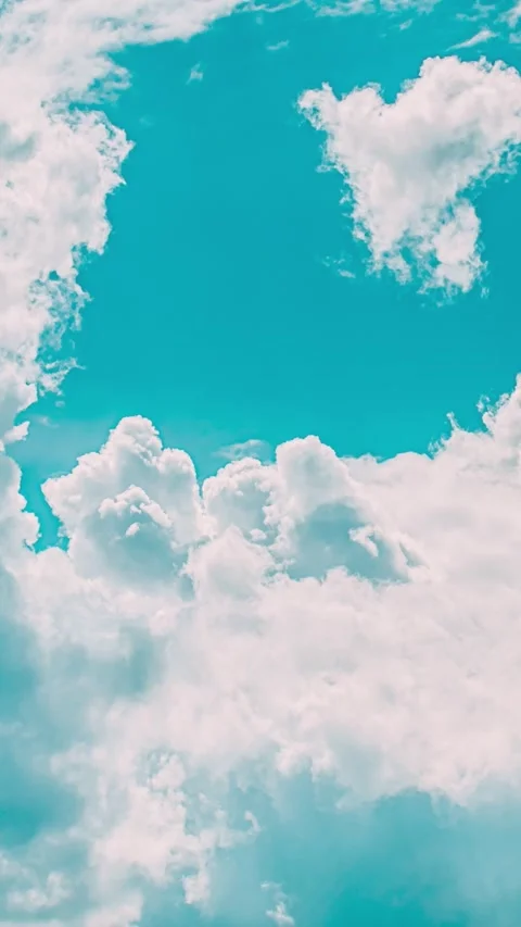 Cumulus Clouds Float In Blue Sky. Colorful Cloudy Blue Sky Fluffy Clouds Video stock 341376348