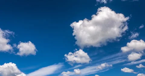 Cumulus clouds flying in high winds Stock Footage 112180269
