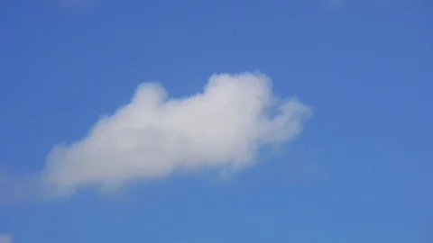 Cumulus clouds follow the wind in blue sky. Stock Footage 121576954