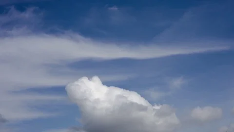 Cumulus clouds. Foretelling good weather. TimeLapse Stock Footage 75459868