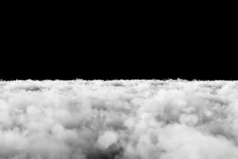 Cumulus clouds isolated on black background 3d illustration Stock Illustration
