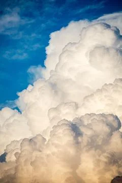 Cumulus clouds looking threatening in summer Stock Photos