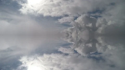 Cumulus clouds in the mirror Stock Footage 85841663
