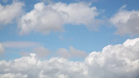 Cumulus Clouds Passing Across a Blue Sky Video stock 76853229