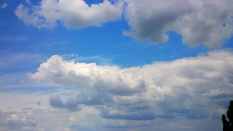 Cumulus clouds in the sky move beautifully Stock Footage 197549731