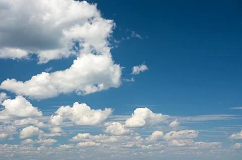 Cumulus clouds in the sky. 스톡 사진