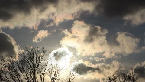 Cumulus clouds at sunset timelapse Stock Footage 214819578