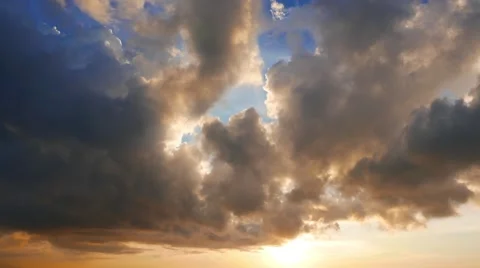 Cumulus Clouds Time Lapse  (During Sunrise) Stock Footage 50626750