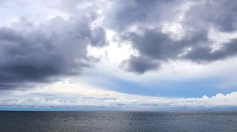Cumulus Clouds Time Lapse (Over the Ocean) Stock Footage 51482572