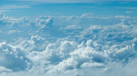 Cumulus clouds. top view from the aircraft Stock Footage 40786615