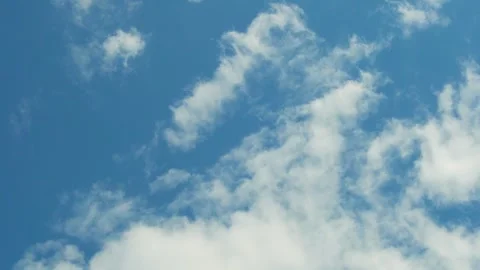 Cumulus Cotton White Clouds in a Blue Sky. Sunny Cloudy Blue Skyscraper, Timelap Stock-Footage 313289298