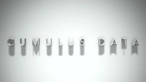 Cumulus data 3D title animation with shadows on a white background Stock Footage 298000078