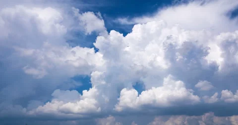 Cumulus day white clouds flying Stock Footage 94757986