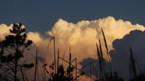Cumulus Nimbus Sunset timelapse Stock Footage 50987899