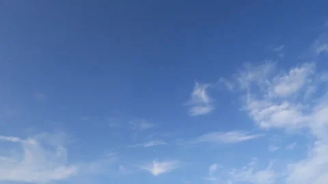 Cumulus or cirrocumulus clouds on beautiful sunny clear sky background Stock-Footage 147113579