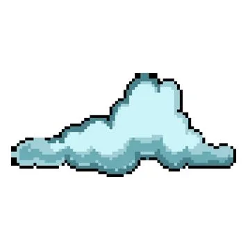 Cumulus rain cloud pixel art vector illustration Illustrazione stock