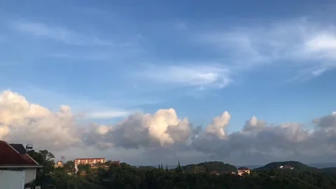 Cumulus rolling clouds timelapse in Dalat, Vietnam's honeymoon capital Stock Footage 154253133