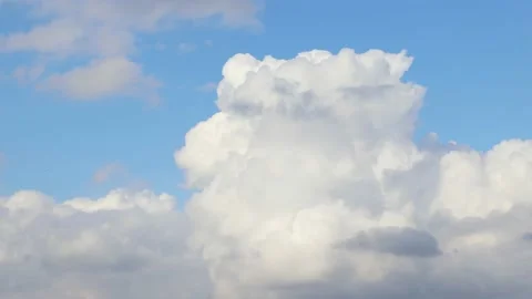 Cumulus white clouds floating on blue sky Stock Footage 237307179