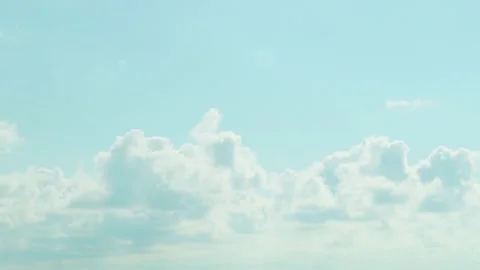 Cumulus White Clouds Soaring Transforming in Sunny Light Blue Sky Time Lapse. Go Stock Footage 317620224