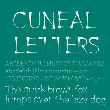 Cuneal letters and numbers Illustrazione stock