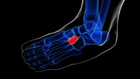 Cuneiform bone foot bones anatomy for medical Concept 3D rendering Stock Illustration