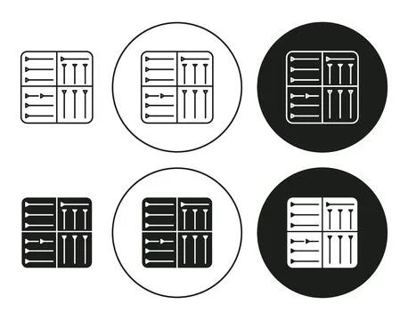 Cuneiform flat line icon collection. Cuneiform set in black and white color.. Stock Illustration