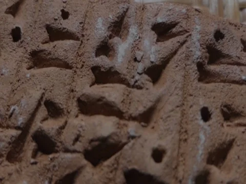 Cuneiform Sumerian tablet 4 Video stock 97836097