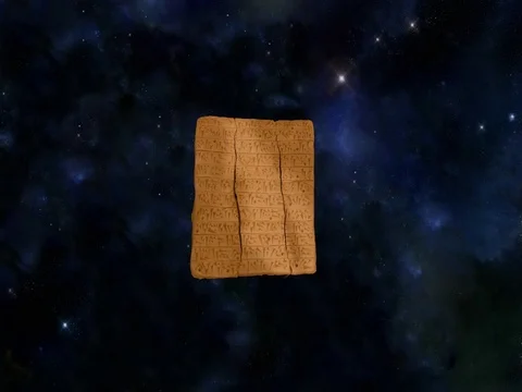 Cuneiform tablet Video stock 97576248