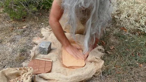 Cuneiform writing tablet Video stock 97837793