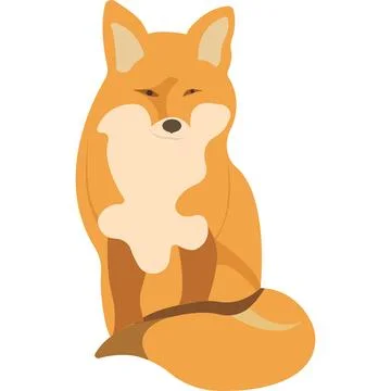 Cunning fox with red fur. Fox is sitting. Stock Illustration