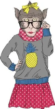 Cunning monkeys Stock Illustration