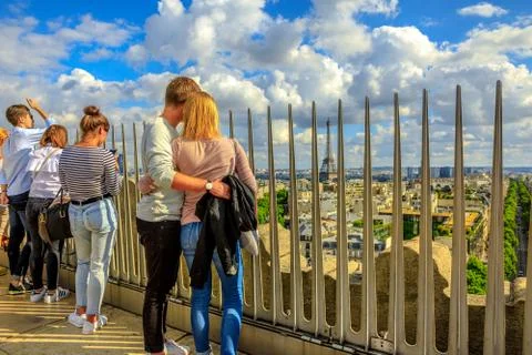Cuople in Paris Stock Photos