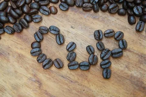 Cup alphabet, coffee Stock Photos