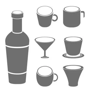 Cup and bottle Stock Illustration