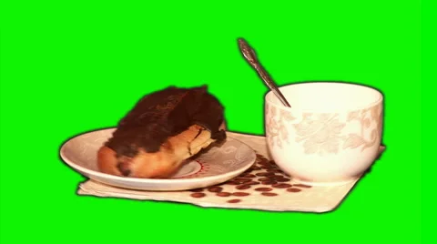 Cup and cake 01 Stock Footage 43737362