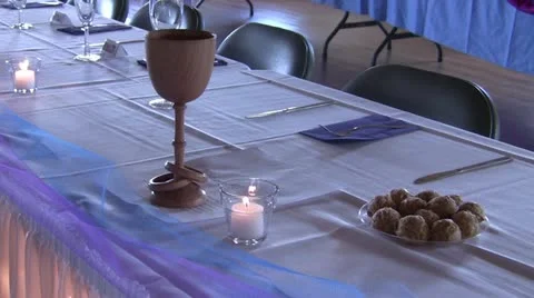 Cup and Candle at wedding reception 스톡 동영상 11139426