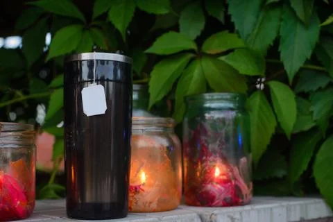 Cup and candlestick Stock Photos