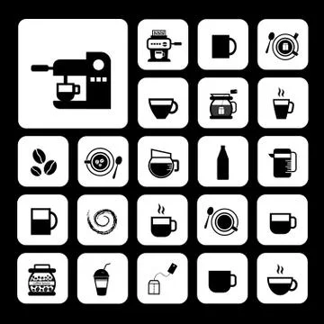 Cup and coffee  icon set Stock Illustration