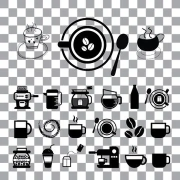 Cup and coffee icon set Stock Illustration