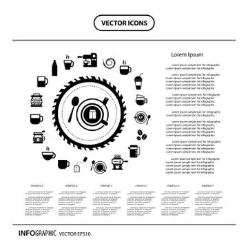 Cup and coffee  icon set Stock Illustration