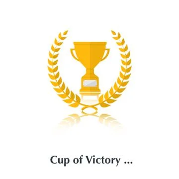 Cup and laurel Stock Illustration