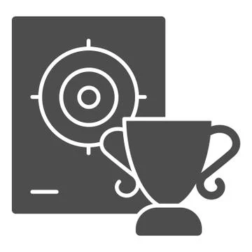 Cup and target solid icon, self defense concept, shooting range and goblet sign Stock Illustration