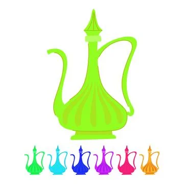 Cup arabic tea pot vector cartoon graphic Stock Illustration